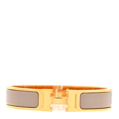 Hermes Enamel Narrow Clic Clac H Bracelet PM  Marron Glace 1 of 4