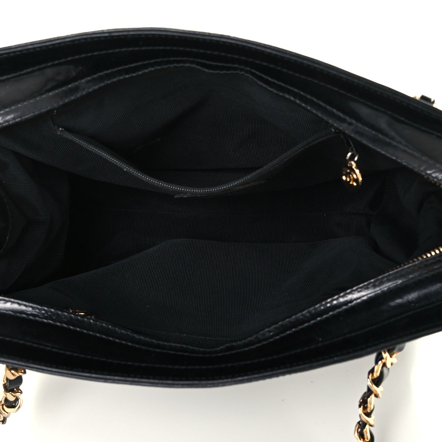 Patent CC Shoulder Bag Black
