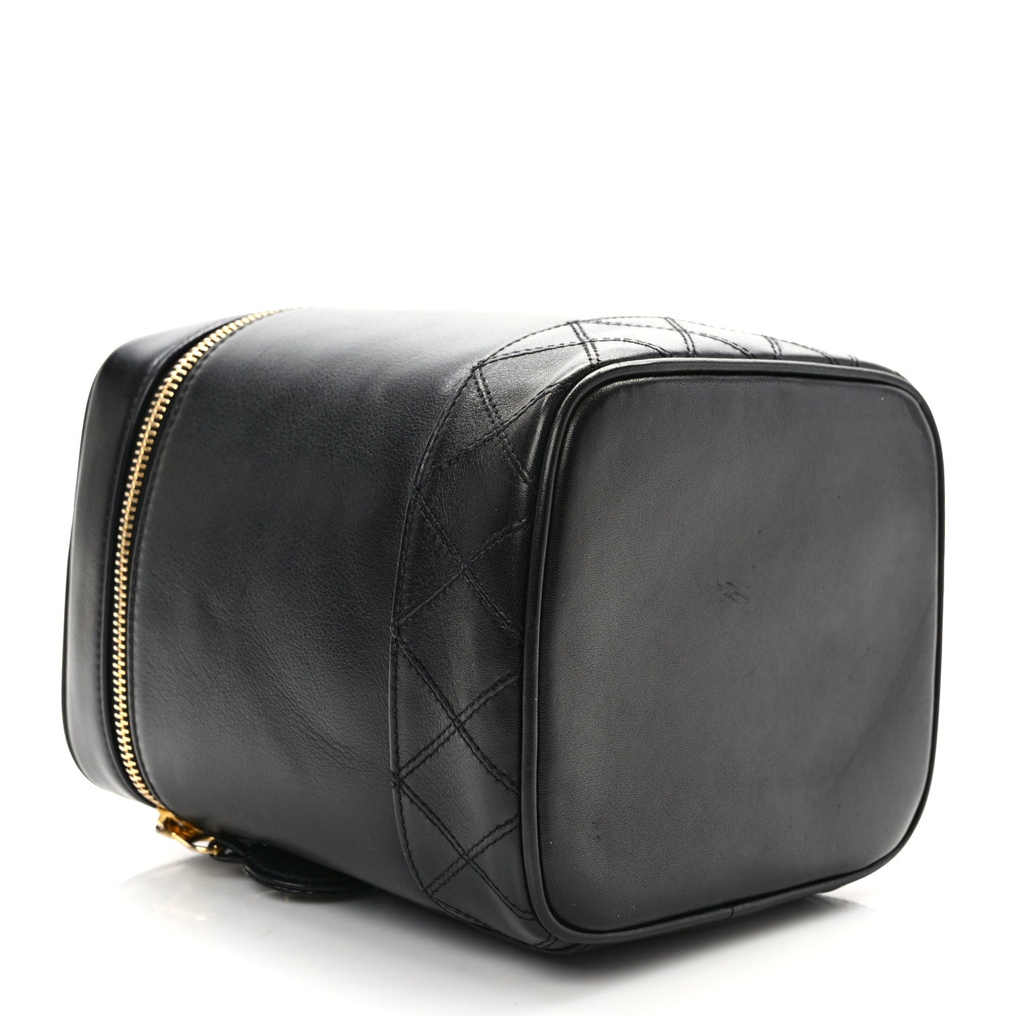 Lambskin Vanity Cosmetic Case Black