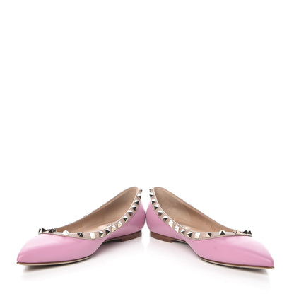 Valentino Garavani Calfskin Nappa Rockstud Ballerina Flats 38.5 Giacinto Poudre 5 of 15
