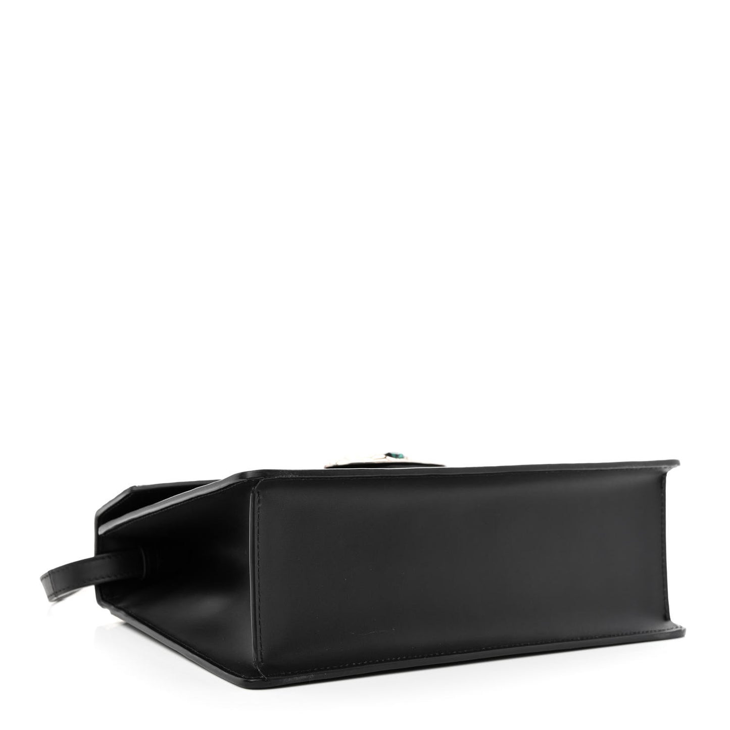 Calfskin Snakeskin Small Lilith Top Handle Bag Black