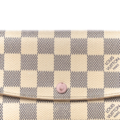 Louis Vuitton Damier Azur Emilie Wallet Rose Ballerine 7 of 16
