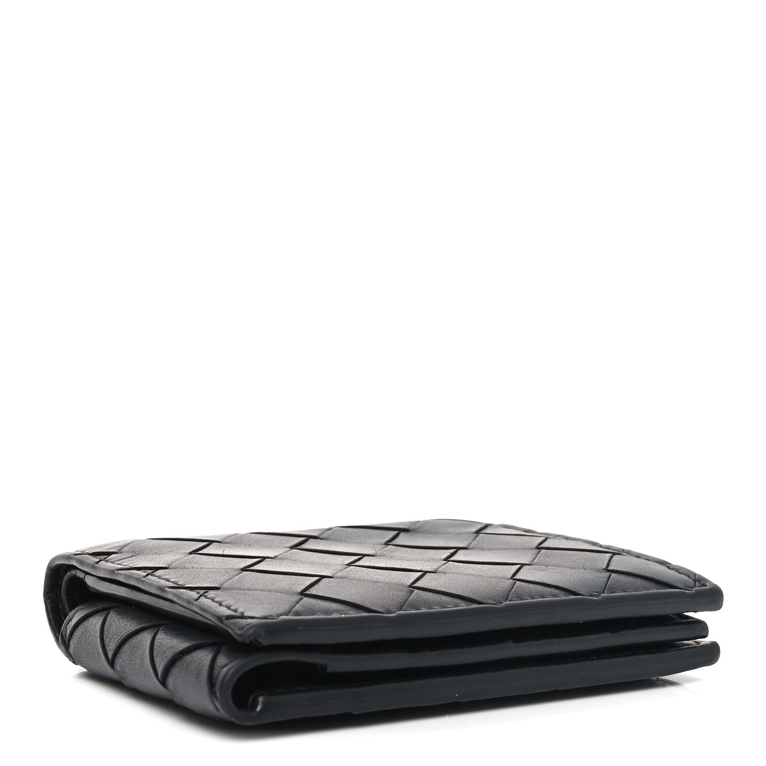 Bottega Veneta Nappa Maxi Intrecciato Tri-Fold Wallet Black 4 of 6