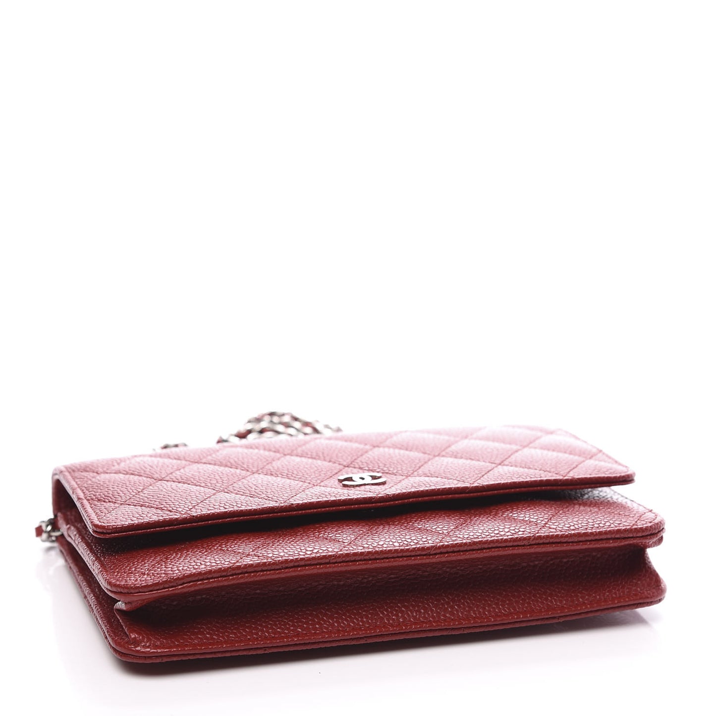 Caviar Quilted Wallet on Chain WOC Red