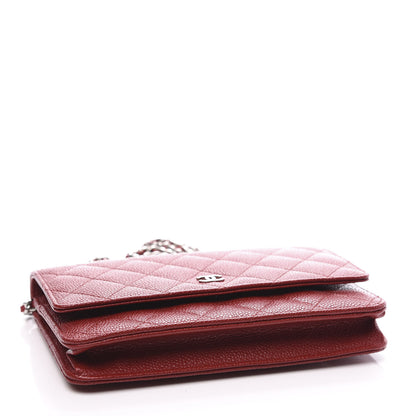 Chanel Caviar Quilted Wallet on Chain WOC Red 3 of 11