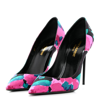 Saint Laurent Tessuto Silk Floral Zoe Pump 36 Multicolor 3 of 8