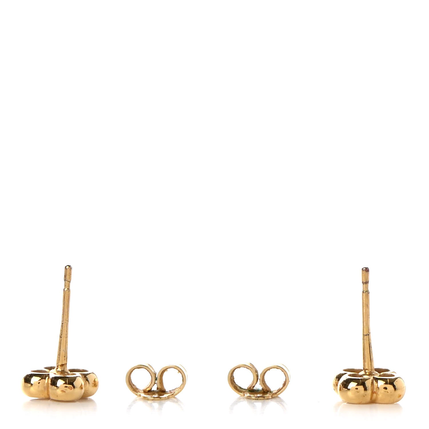 Louis Vuitton Brass Flower Full Stud Earrings Gold 3 of 3