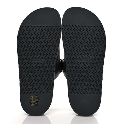 Hermes Calfskin Womens Chypre Sandals 39 Black 5 of 9