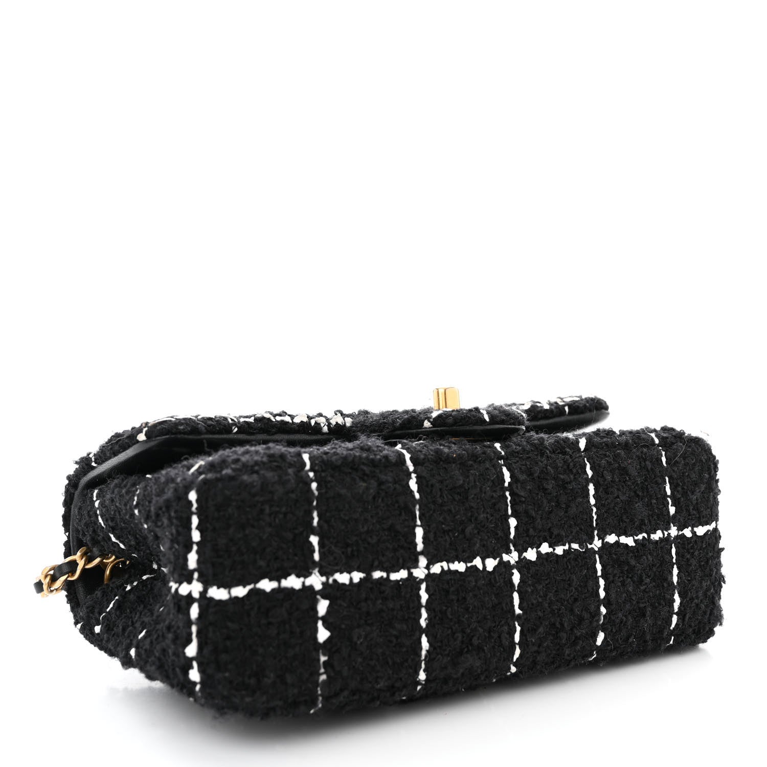 Chanel Tweed Quilted Mini Rectangular Pearl Crush Flap Black 4 of 11