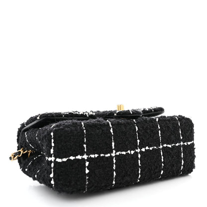 Chanel Tweed Quilted Mini Rectangular Pearl Crush Flap Black 4 of 11