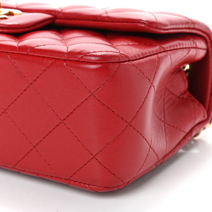Chanel Lambskin Quilted Mini Rectangular Flap Red 10 of 12