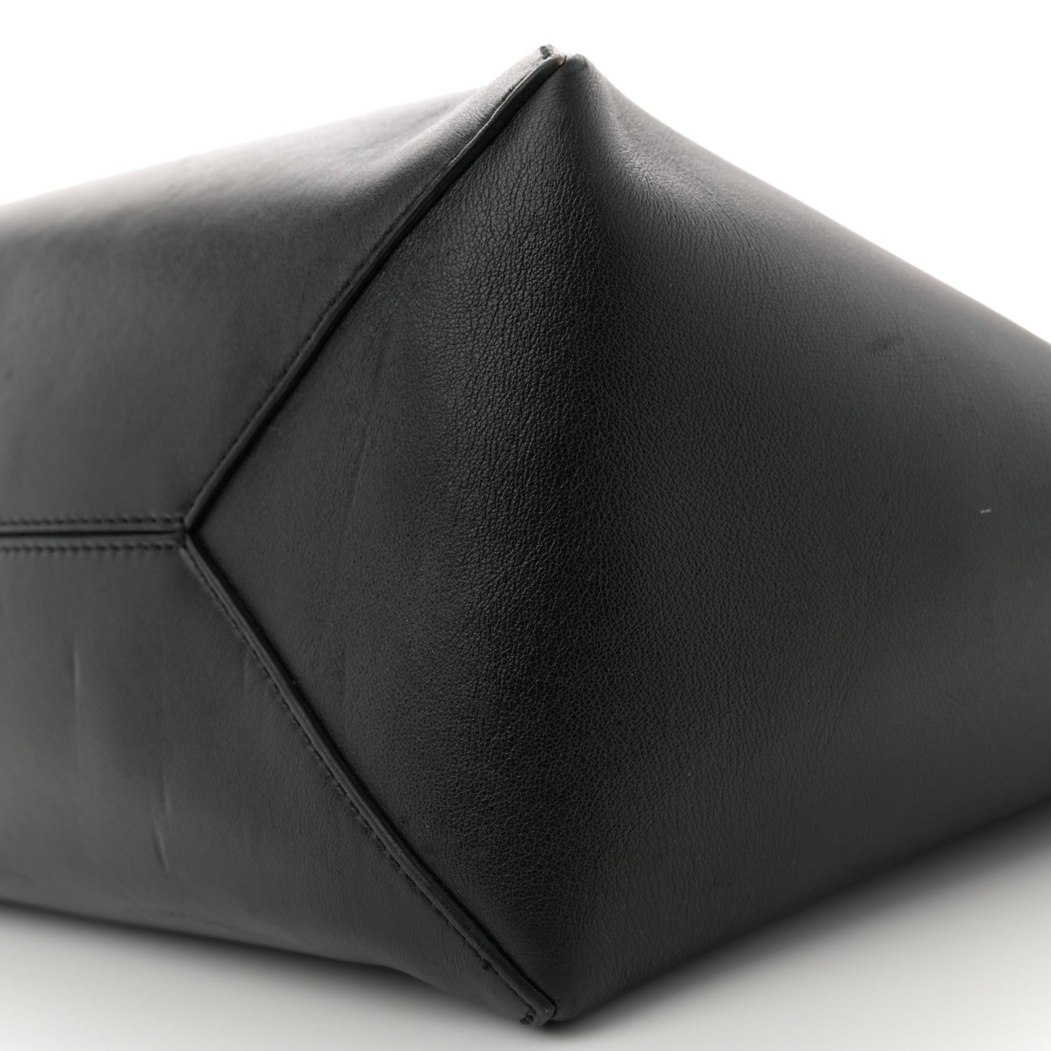 Loewe Shiny Calfskin Medium Puzzle Fold Tote Warm Desert Black 9 of 16