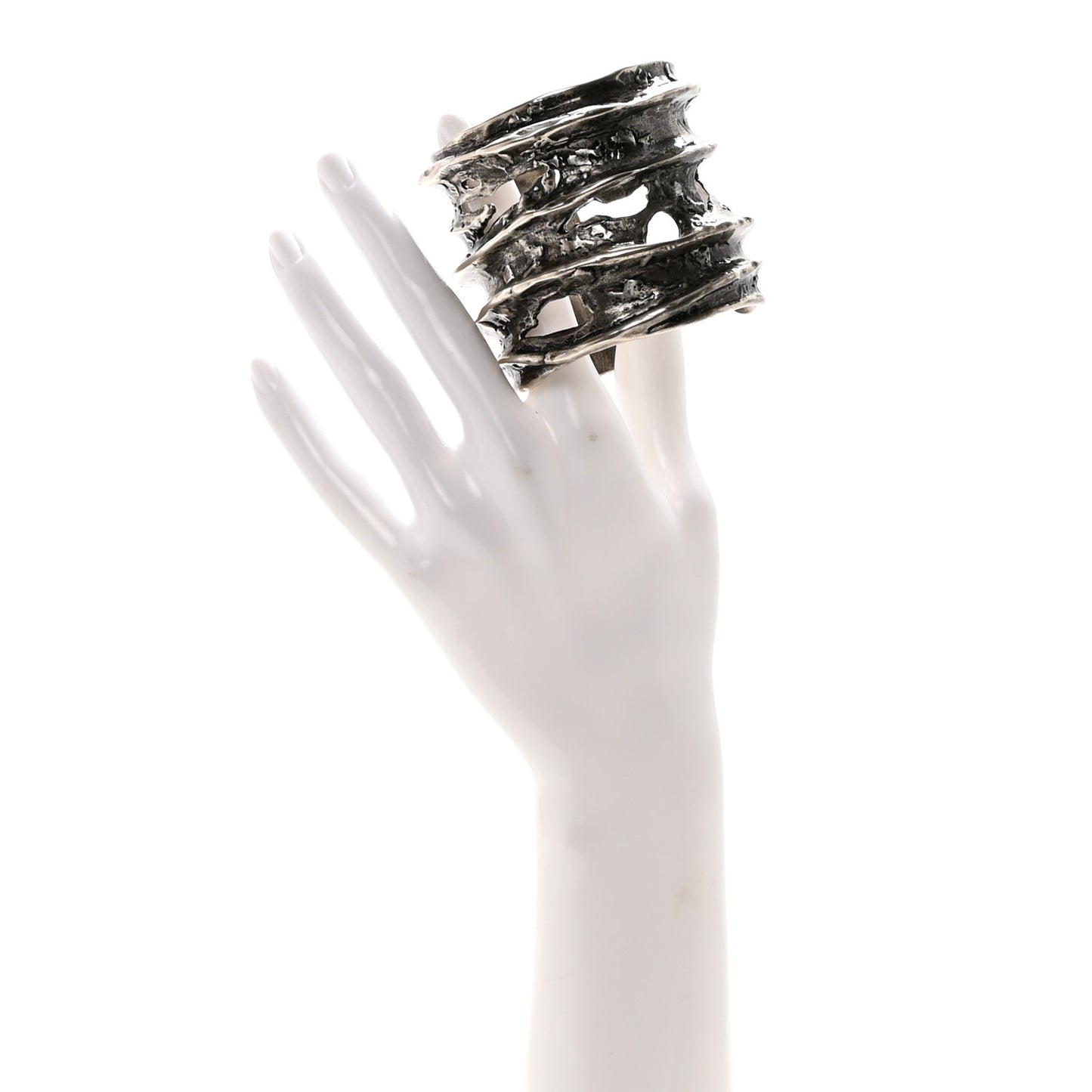 Metal Haute Arty Manchette Cuff Bracelet Old Silver