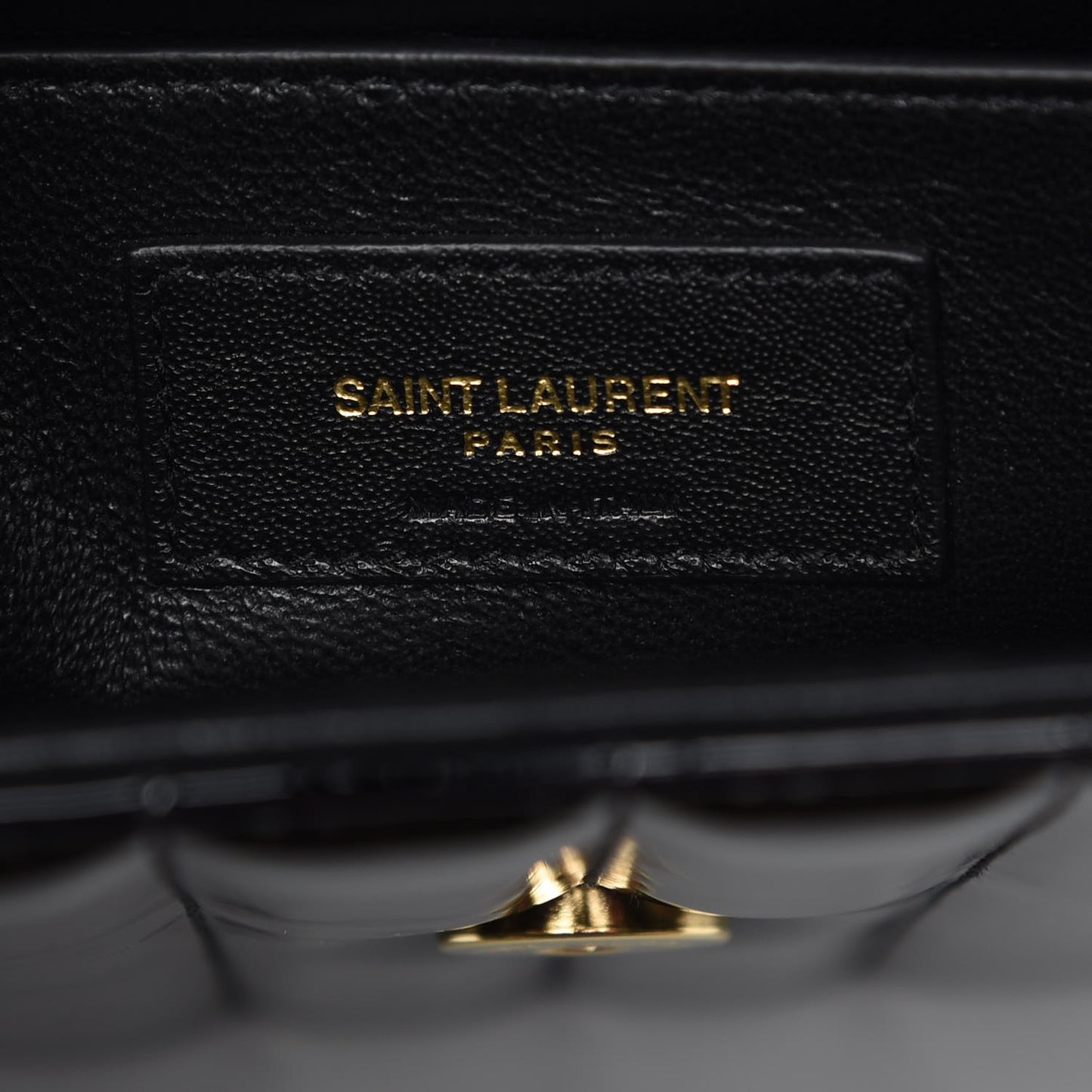 Patent Matelasse Monogram Large Vicky Chain Bag Black