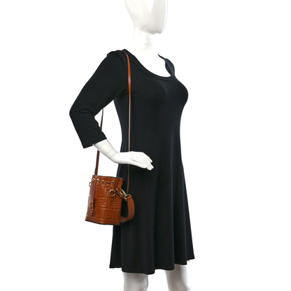 Fendi Vitello Liberty F is Fendi FF 1974 Embossed Mini Mon Tresor Bucket Bag Brandy 2 of 11