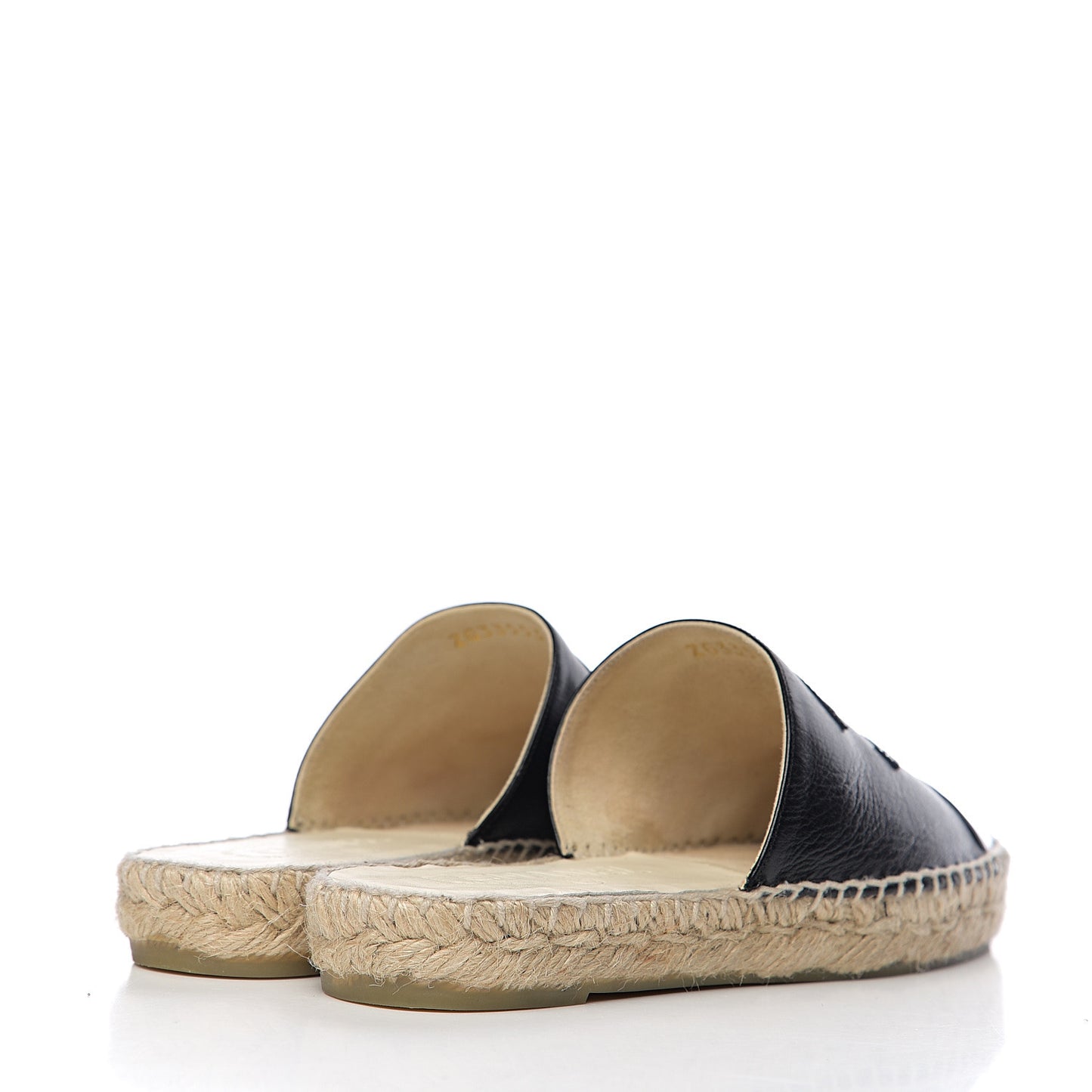 Goatskin Patent CC Espadrille Mules 35 Black