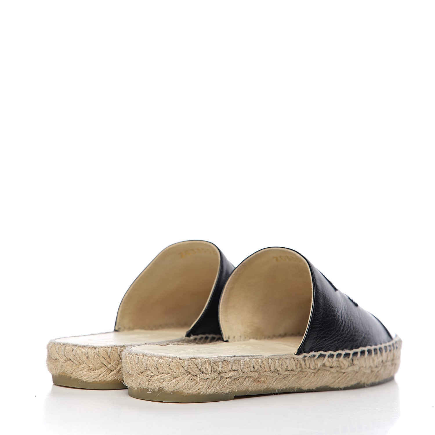Chanel Goatskin Patent CC Espadrille Mules 35 Black 4 of 11