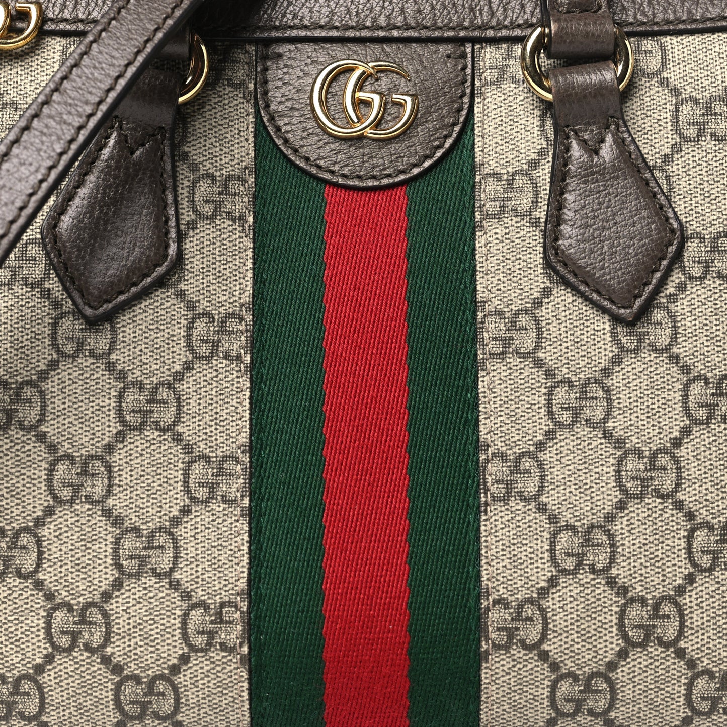 GG Supreme Monogram Small Ophidia Tote Bag Brown