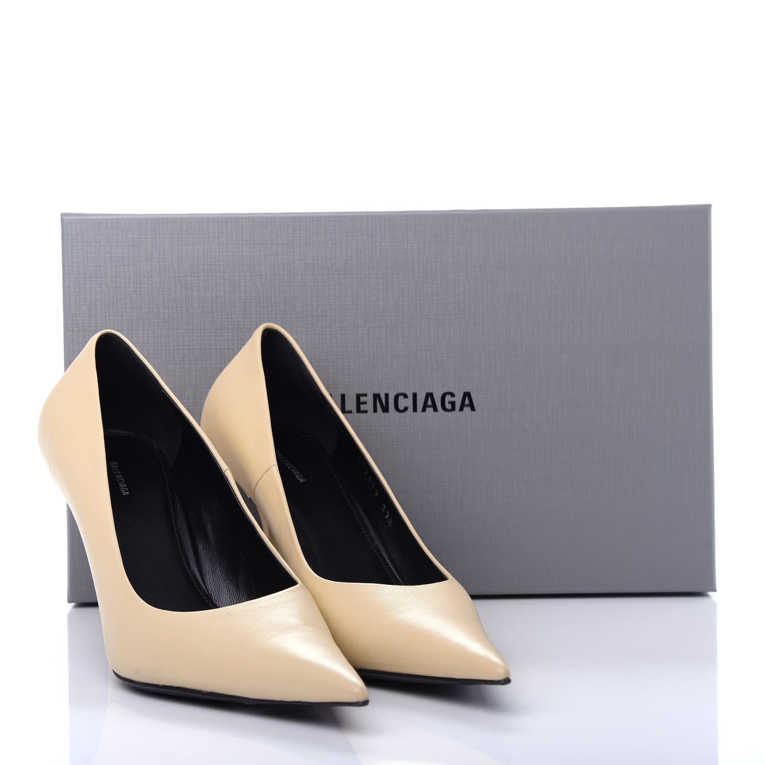 Balenciaga Nappa Square Knife 80mm Pumps 37.5 Beige 10 of 11