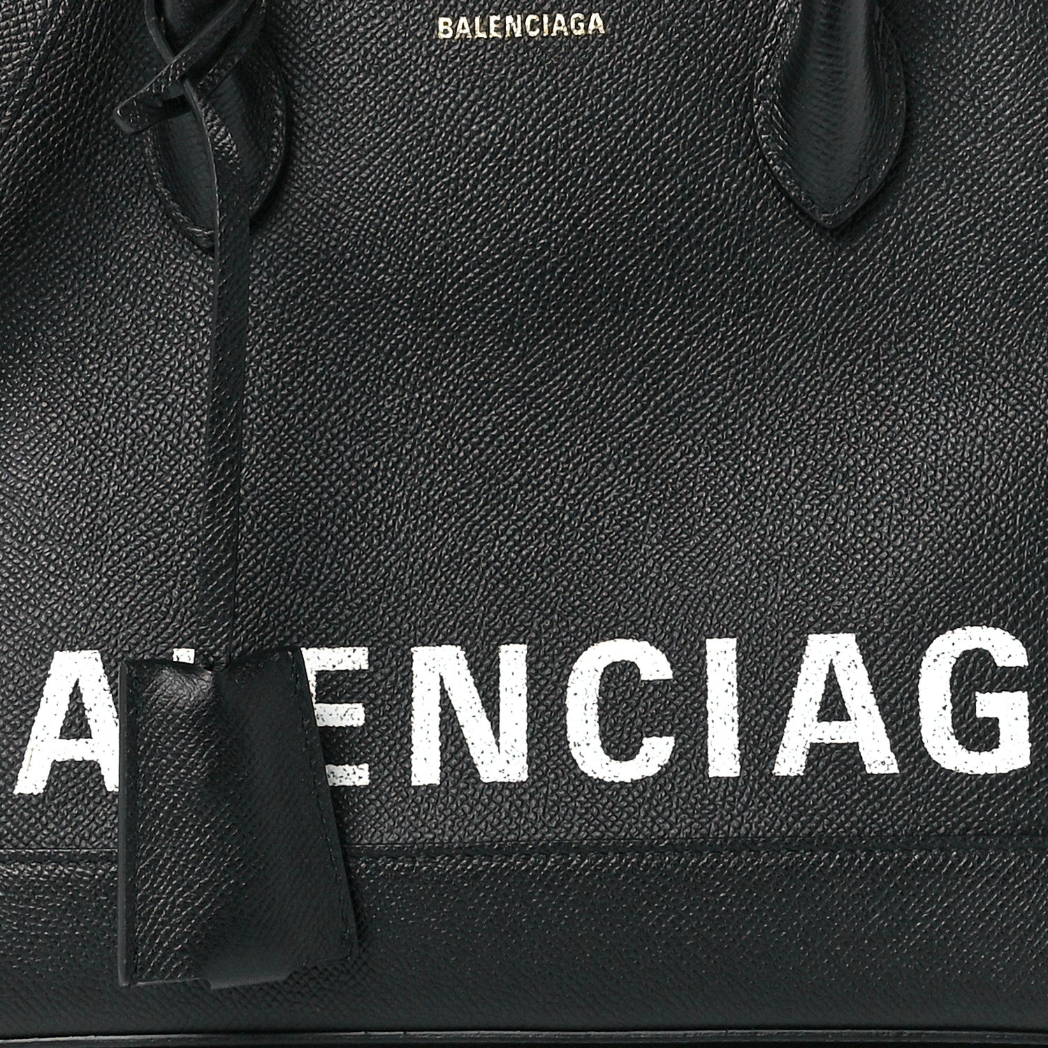 Balenciaga Signature Grained Calfskin Logo S Ville Top Handle Bag Black 9 of 12