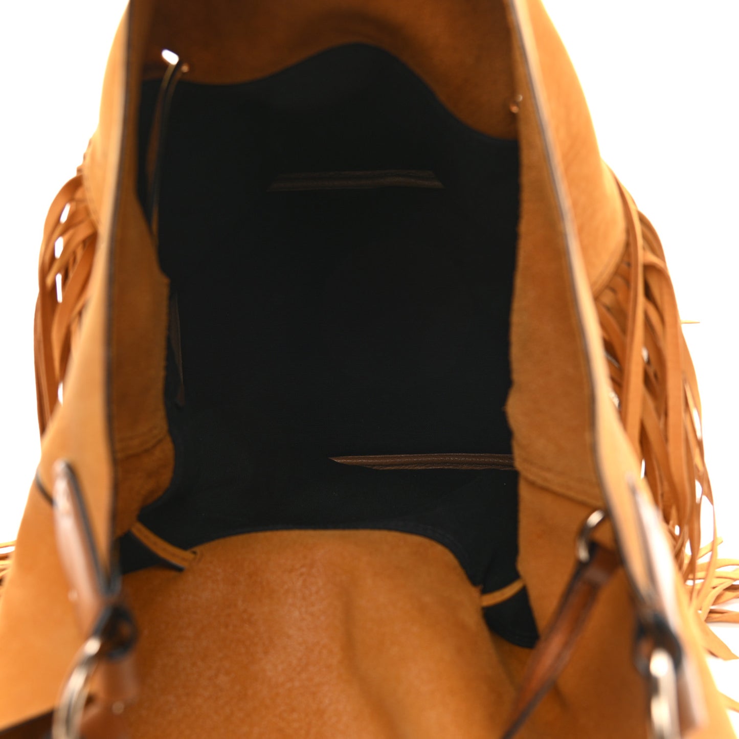 Suede Fringe Large Belgrove Bucket Bag Tan