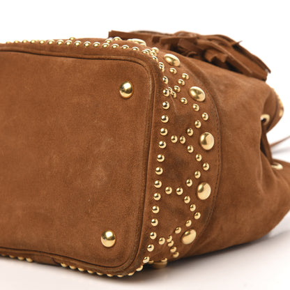 Saint Laurent Suede Small Y Studs Bucket Bag Light Ocre 8 of 11