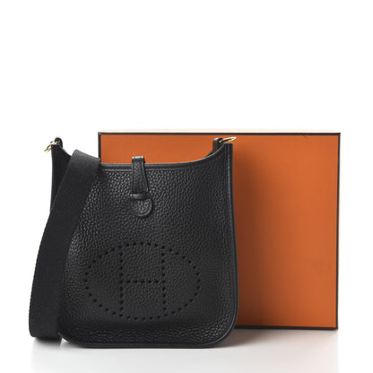 Hermes Taurillon Clemence Evelyne TPM Black 10 of 10