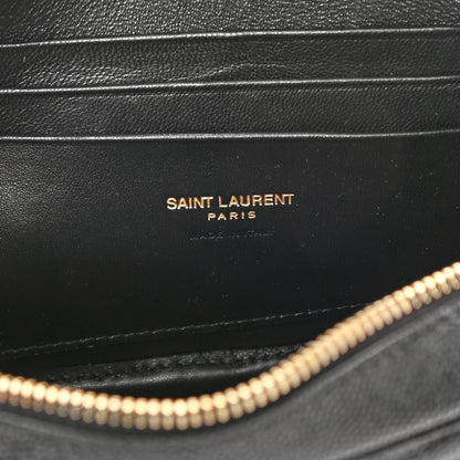 Saint Laurent Grain De Poudre Matelasse Monogram Mini Lou Camera Bag Black 6 of 8