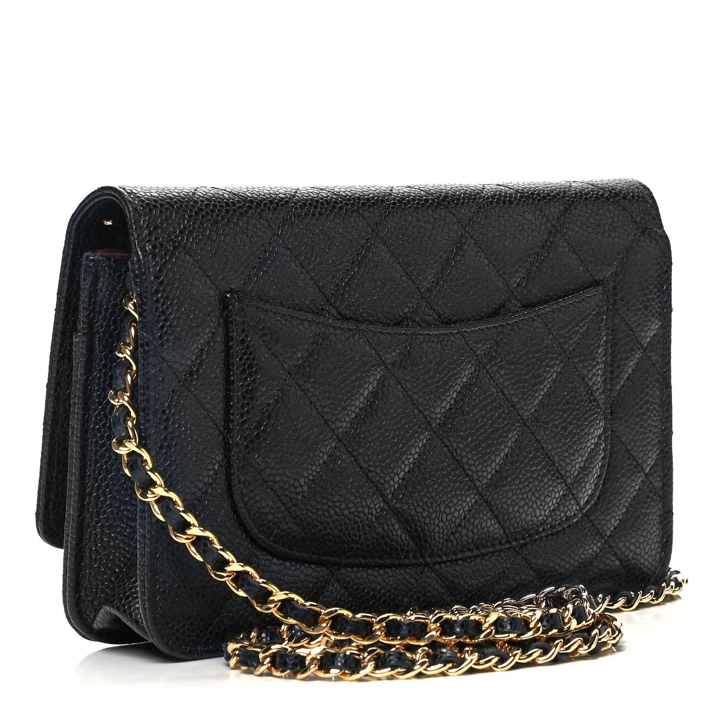 Caviar Quilted Wallet On Chain WOC Black