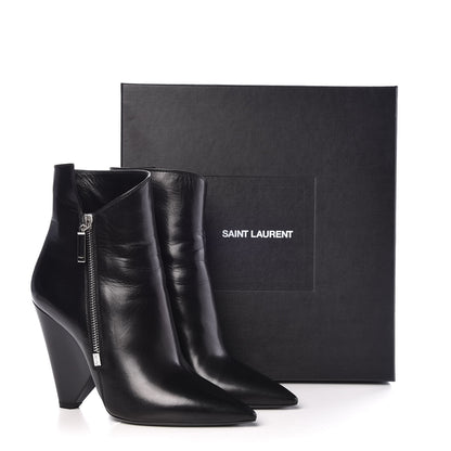 Saint Laurent Calfskin Niki 105 Wedge Booties 38.5 Black 9 of 9