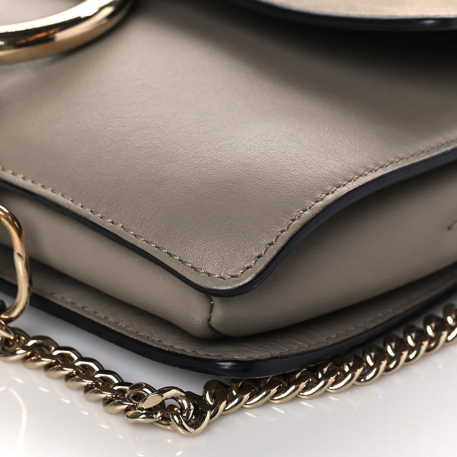 Chloe Suede Calfskin Small Faye Shoulder Bag Motty Grey 8 of 8