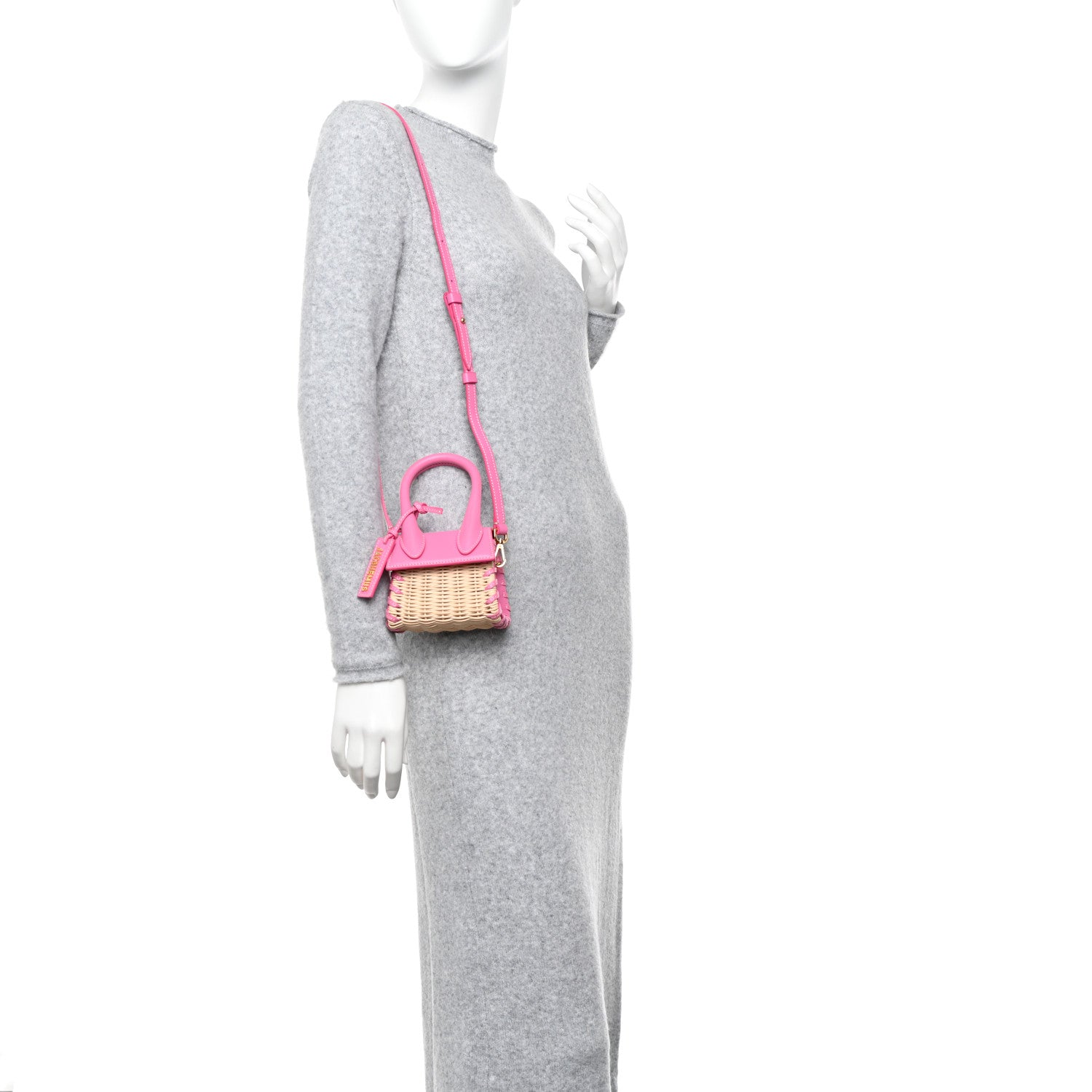 Jacquemus Smooth Calfskin Wicker Le Chiquito Pink 2 of 9