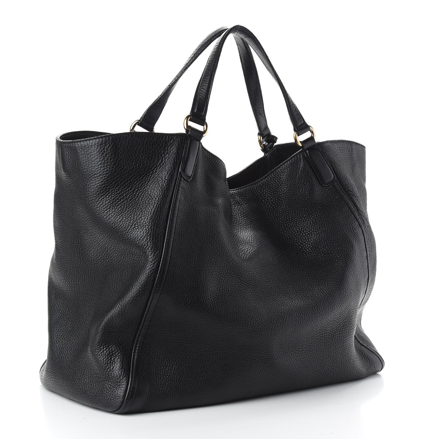 Gucci Pebbled Calfskin Large Soho Shoulder Bag Black 3 of 11