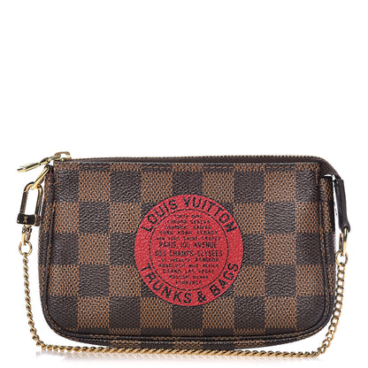 Louis Vuitton Damier Ebene Complice Trunks and Bags Mini Pochette Accessories Red 1 of 8