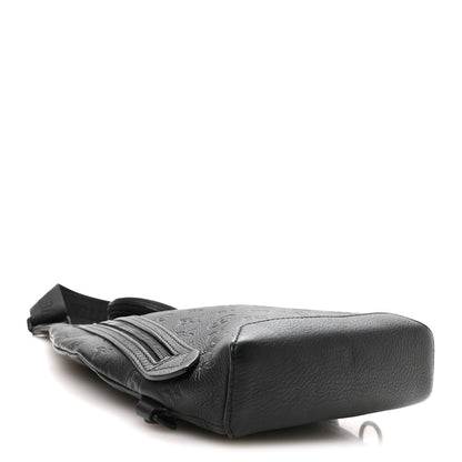 Louis Vuitton Calfskin Shadow Monogram Duo Slingbag Black 4 of 9