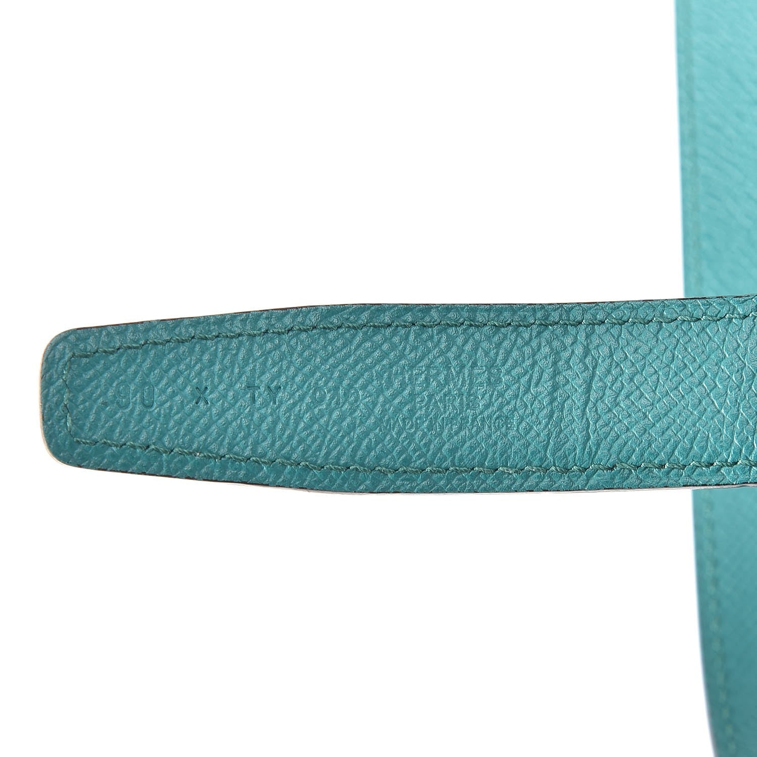 Hermes Swift Epsom 24mm H Belt 85 Gold Bleu Paon 5 of 19