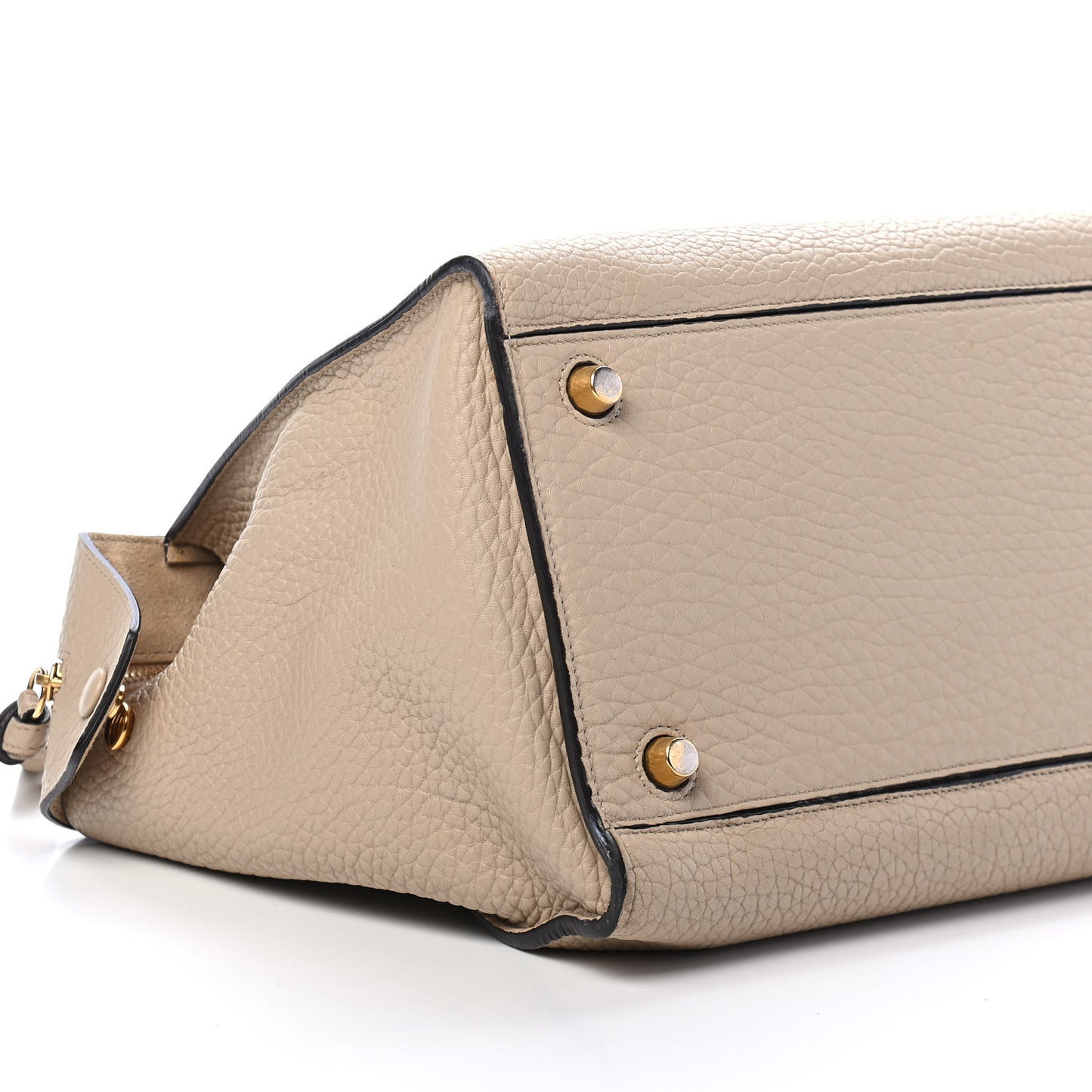 Bullhide Calfskin Small Ring Bag Dune