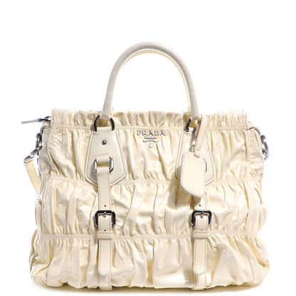 Prada Vernice Dressy Gaufre Tote White 1 of 10