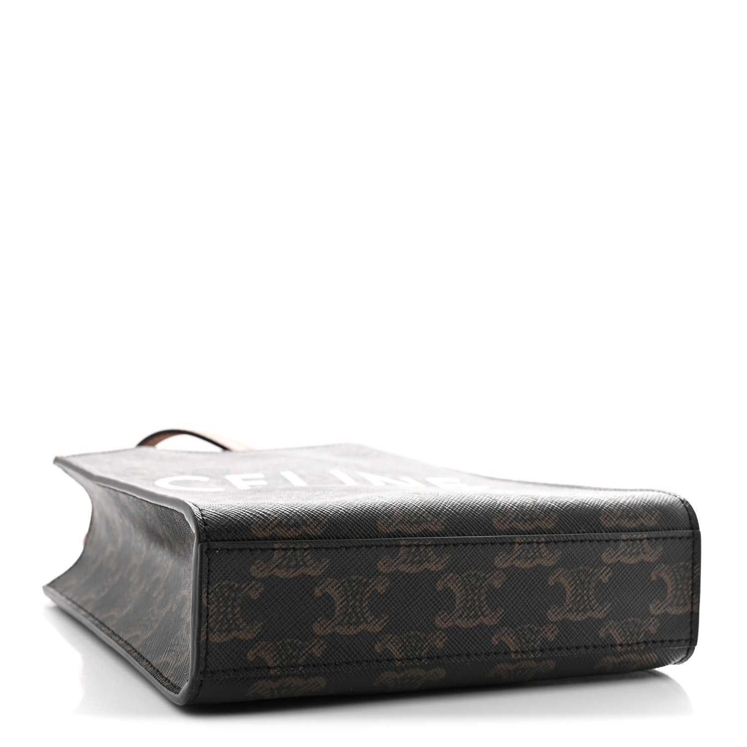 Celine Triomphe Canvas Calfskin Mini Vertical Cabas Tan 4 of 9