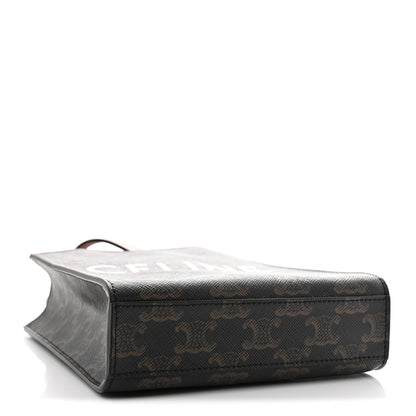 Celine Triomphe Canvas Calfskin Mini Vertical Cabas Tan 4 of 9