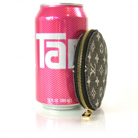Mini Lin Round Coin Purse Holder Black