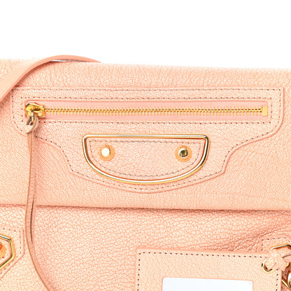 Balenciaga Chevre Gold Metallic Edge Hardware Envelope Clutch Rose Corail 7 of 9