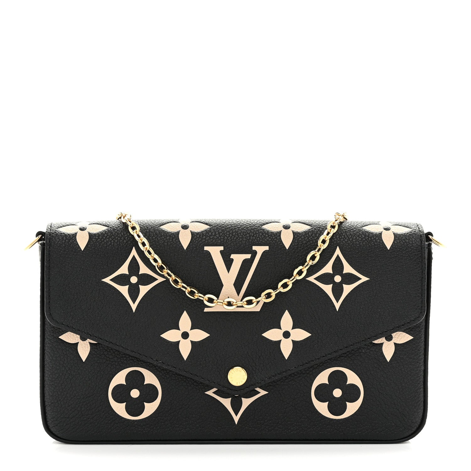 Louis Vuitton Empreinte Monogram Giant Felicie Pochette Black Beige 1 of 10