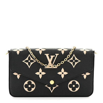 Louis Vuitton Empreinte Monogram Giant Felicie Pochette Black Beige 1 of 10