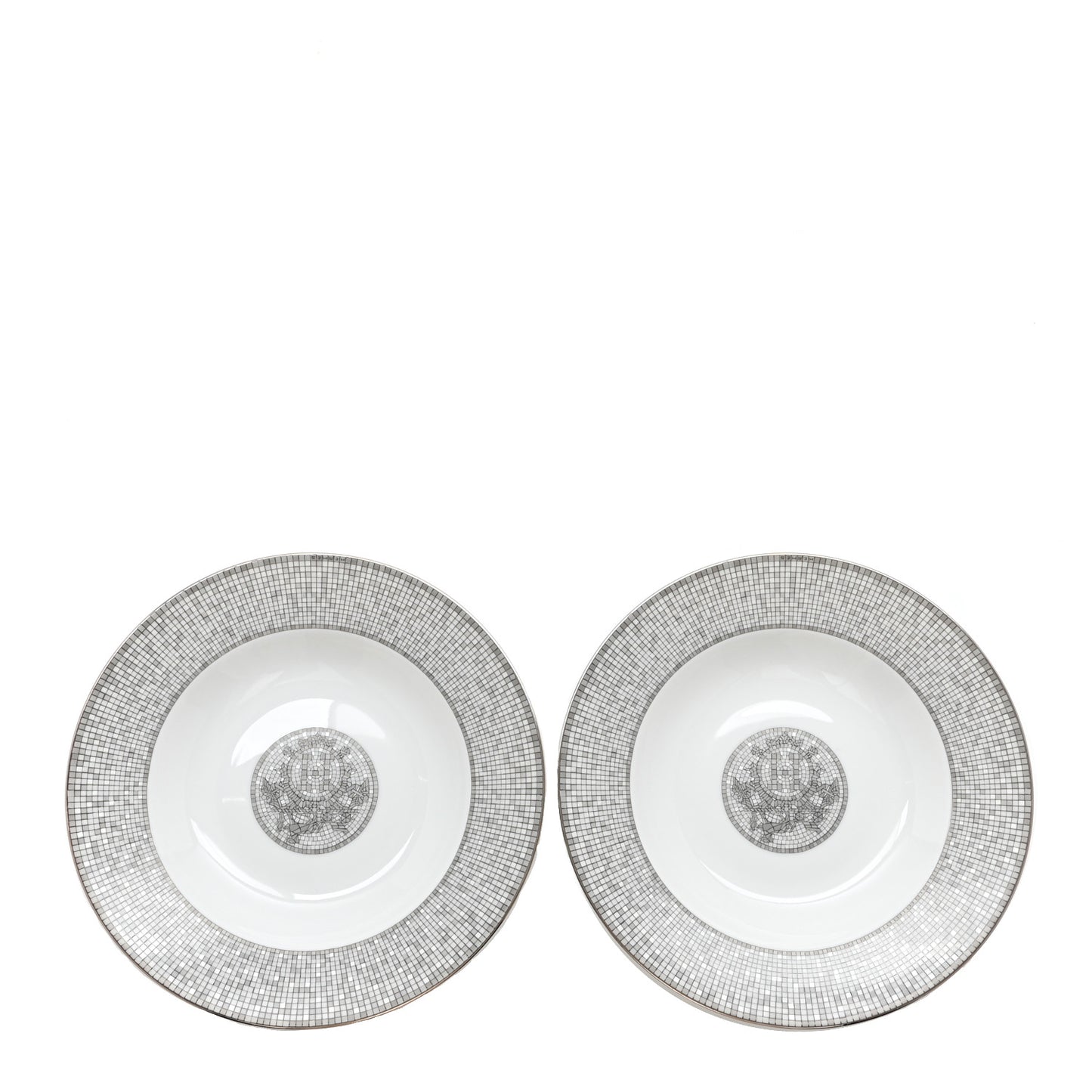 Porcelain Mosaique Au 24 Platine Soup Bowl Set of 2