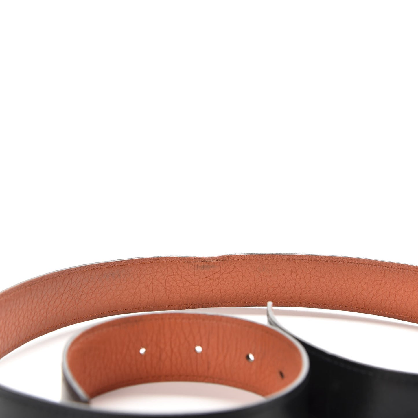 Box Taurillon Clemence 32mm Belt Strap 90 Black Orange
