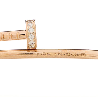 Cartier 18K Pink Gold Diamond Small Juste Un Clou Bracelet 16 3 of 3