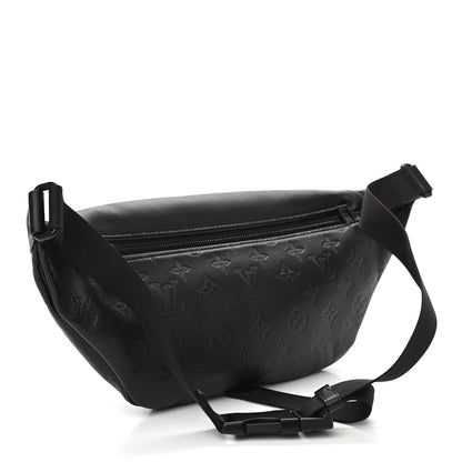 Louis Vuitton Calfskin Monogram Shadow Discovery Bumbag Black 3 of 9