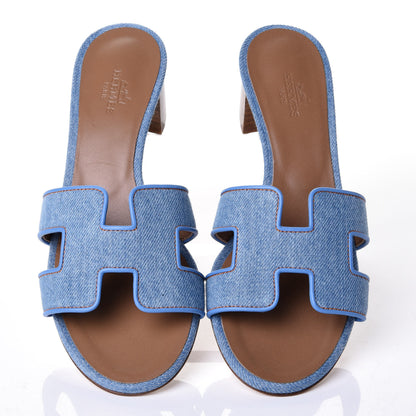 Hermes Denim Oasis Sandals 36 Bleu Clair 5 of 11