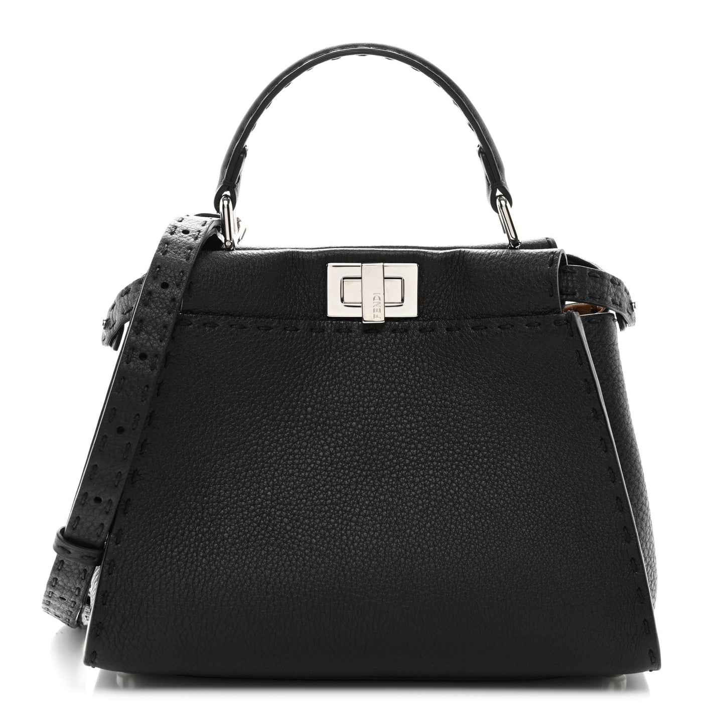 Cuoio Romano Selleria Bi-Color Mini Peekaboo Iconic Satchel Black Mou